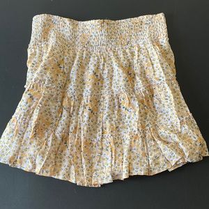 Yellow and white floral skirt